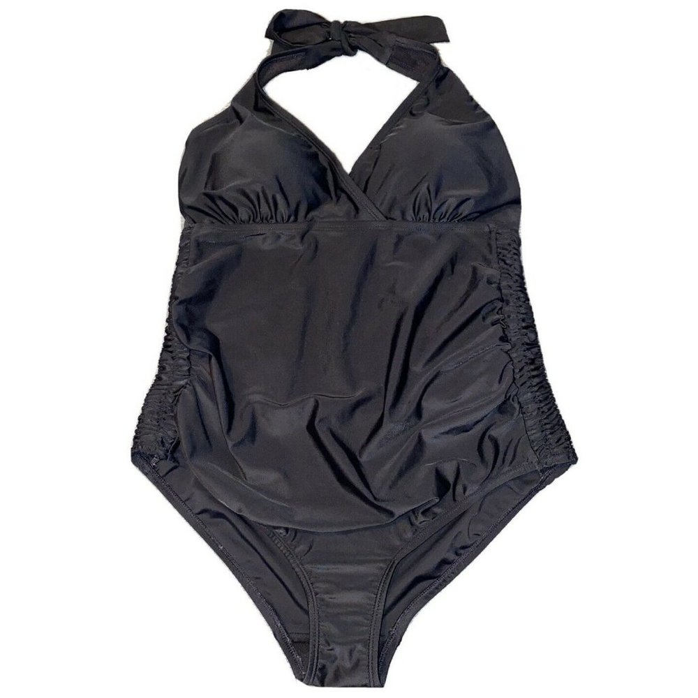 Beach Bump Motherhood Maternity One Piece Black M